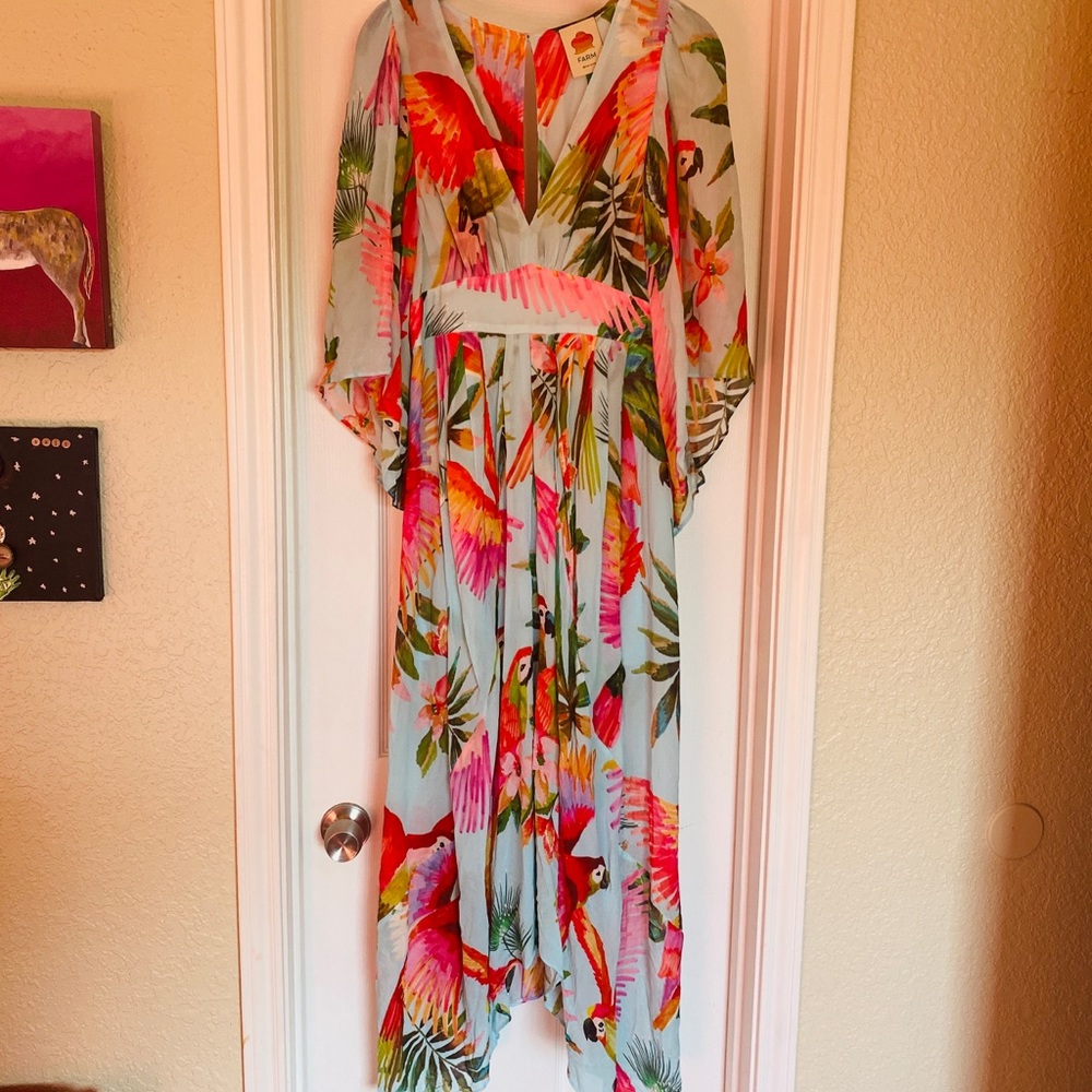 FARM Rio Anthropologie Parrot Dress, NWT